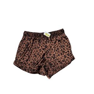 Auden Luxury Collection Pajama Shorts Animal Print Womens XS Brown Black